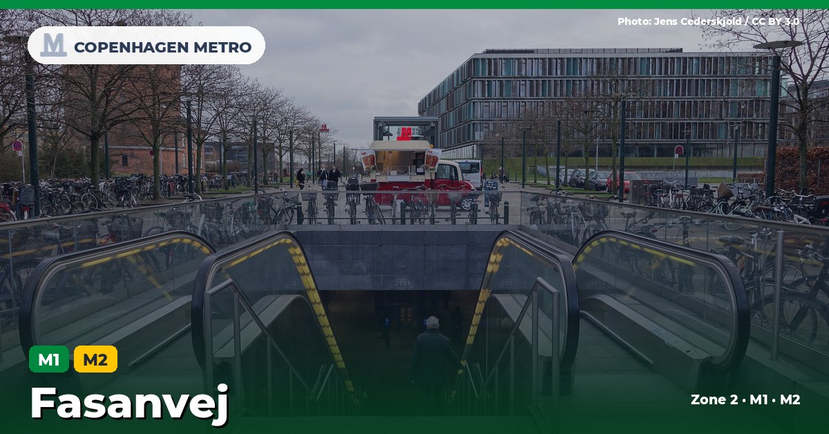 Fasanvej station on the Copenhagen Metro M1