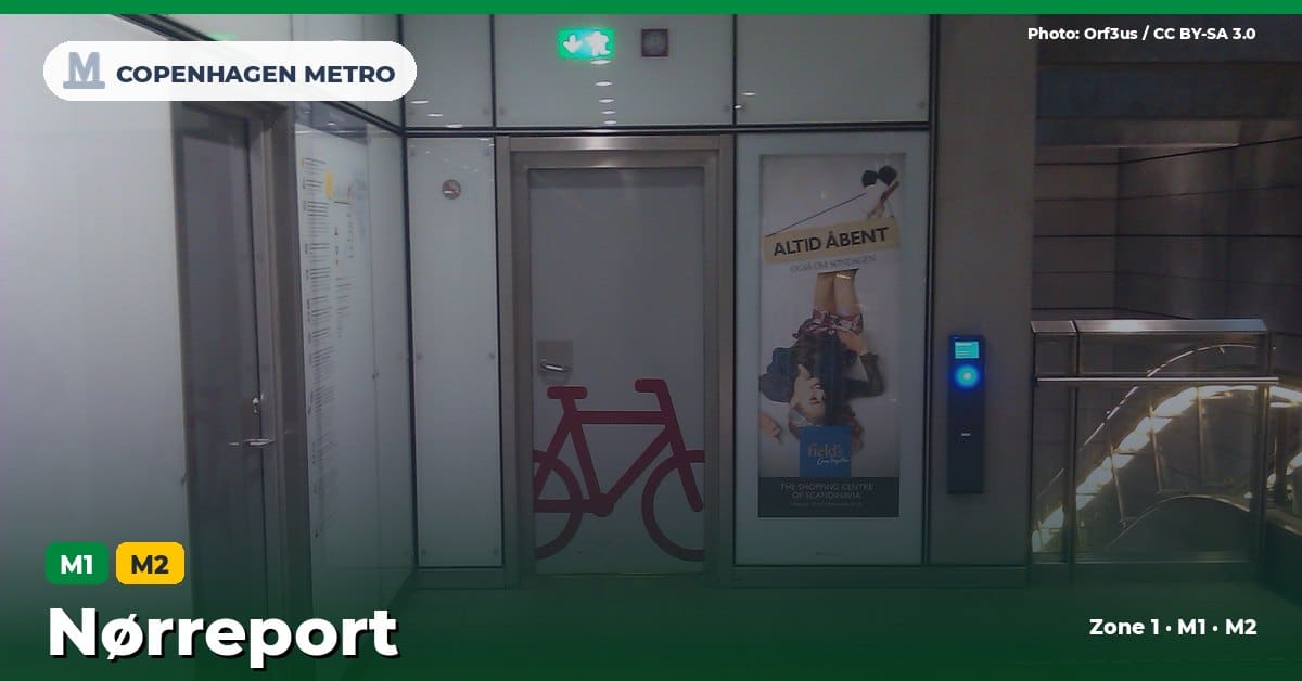 Nørreport station on the Copenhagen Metro M1