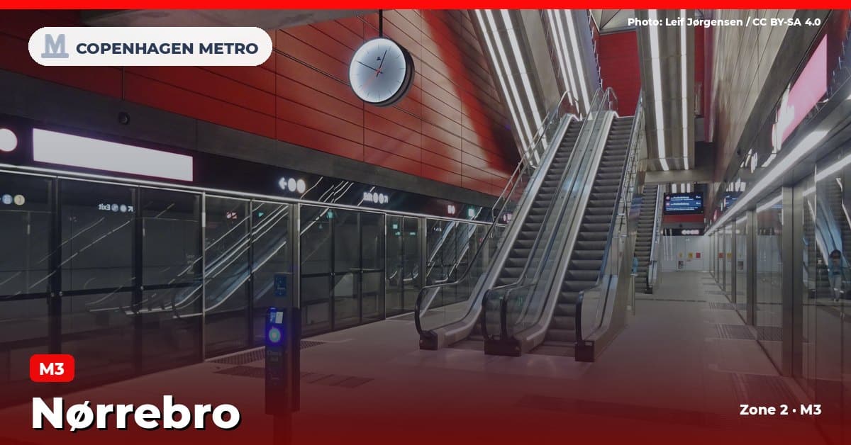 Nørrebro station on the Copenhagen Metro M3